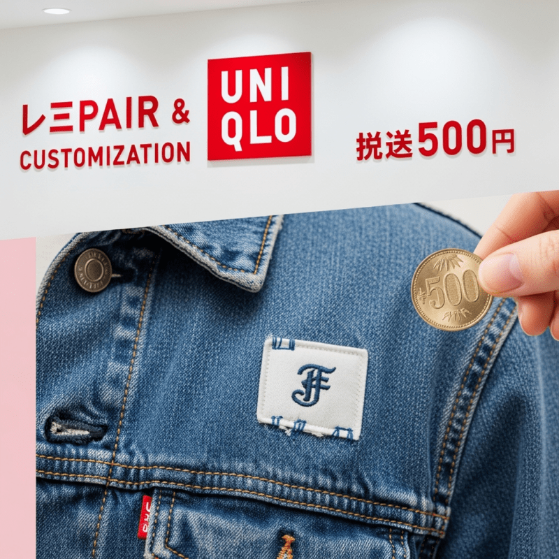 ユニクロ リペア 刺繍 illustration for ユニクロの裏ワザ！知らないと損する神サービス。たった