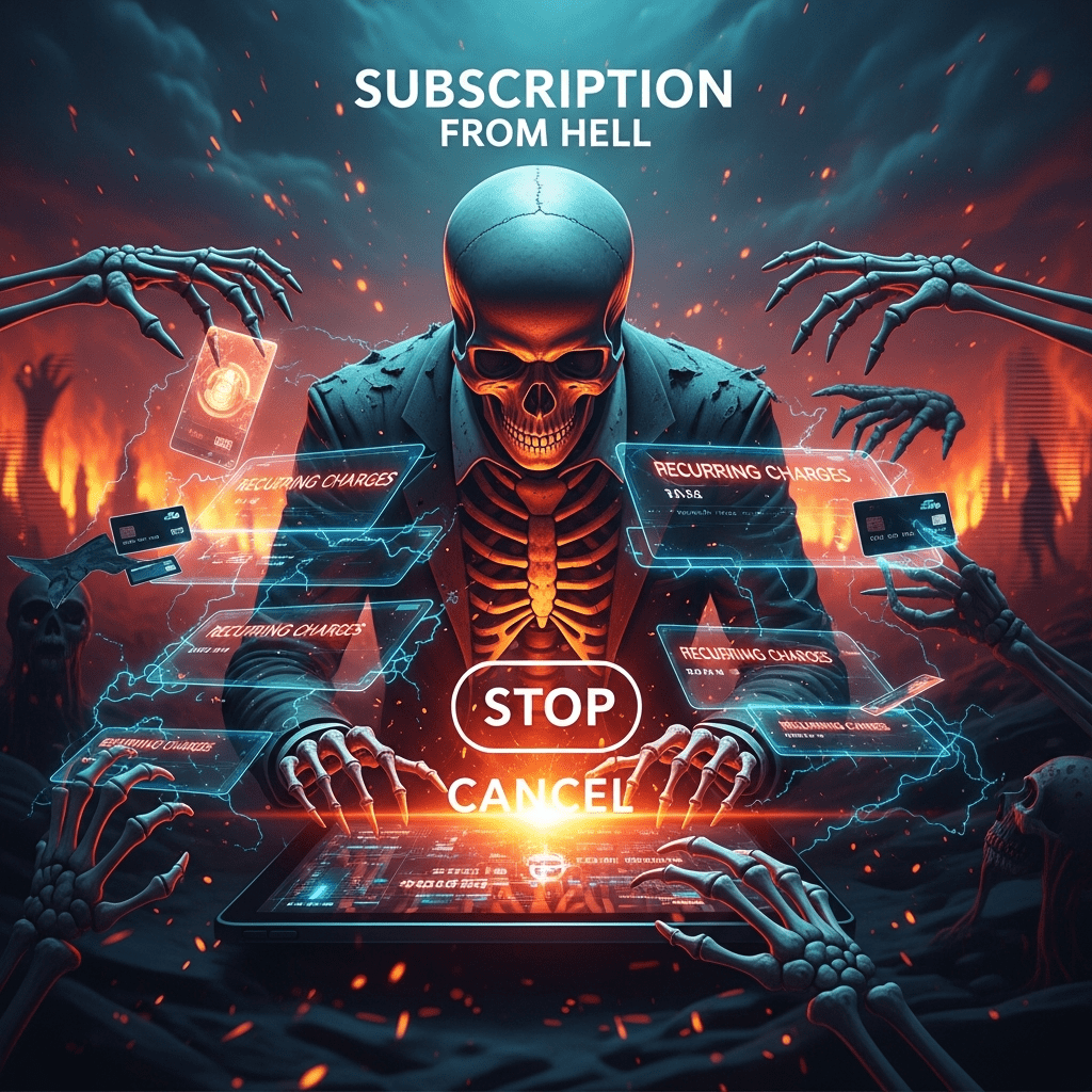 サブスク 終活 illustration for 死後のサブスクは地獄！必見の簡単対策3選